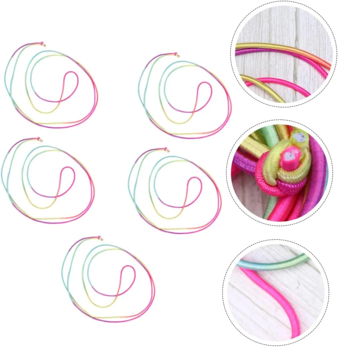 Girl Outdoor Skipping Fun for for Exercise and Recreation Activities Wakauto teach symbol 5pcs Jump Elastic Band Toys for Boy 