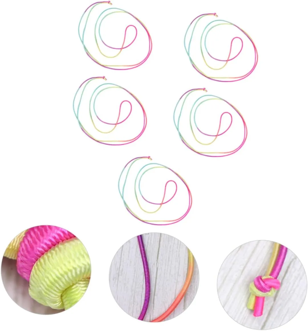 Girl Outdoor Skipping Fun for for Exercise and Recreation Activities Wakauto teach symbol 5pcs Jump Elastic Band Toys for Boy 