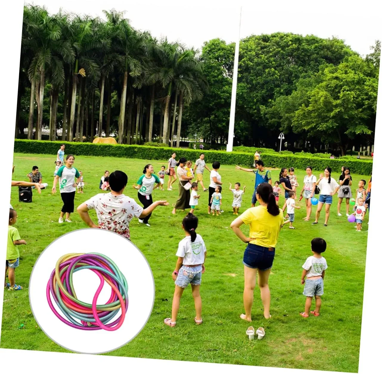 Girl Outdoor Skipping Fun for for Exercise and Recreation Activities Wakauto teach symbol 5pcs Jump Elastic Band Toys for Boy 