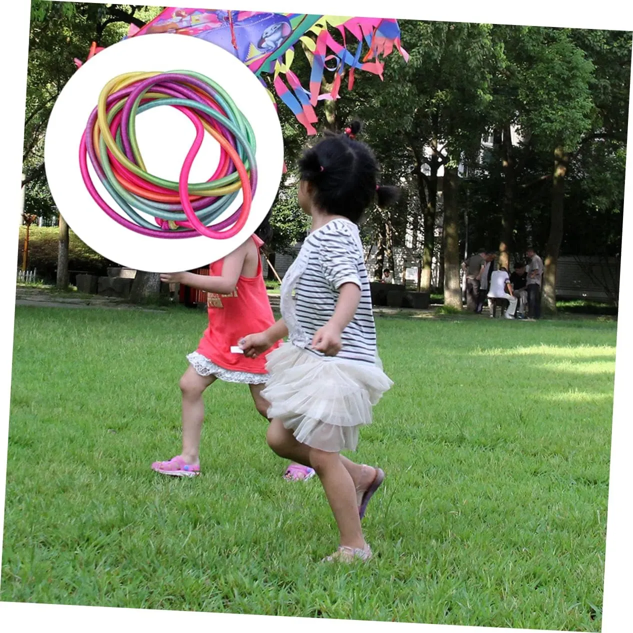 Girl Outdoor Skipping Fun for for Exercise and Recreation Activities Wakauto teach symbol 5pcs Jump Elastic Band Toys for Boy 