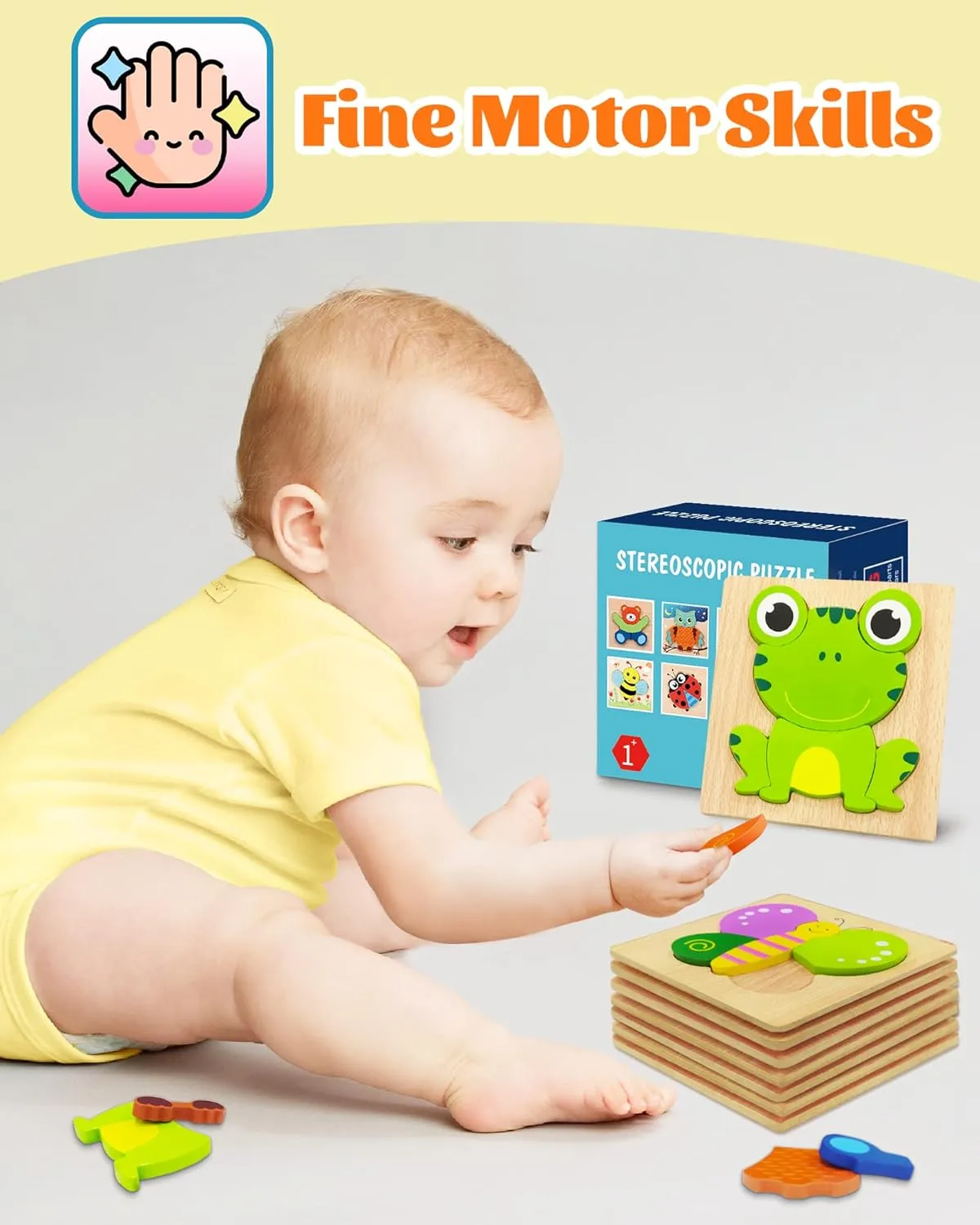 Girls Boys Ages 1-3 Bekayshad Wooden Puzzles Toddler Toys Gifts for 1 2 3 Year Old Boys vent Girls, 8 Pack Animal Jigsaw Puzzles Montessori Toys, Learning Educational Christmas Birthday Gifts for 