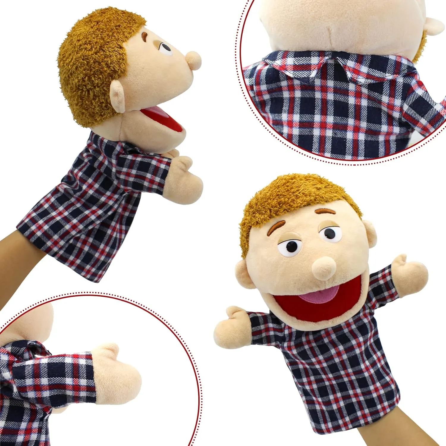 Girls Boys Finger Puppets Puppet Set imagine Gifts Family Hand Puppets,Puppets for Kids Role Paly Family Members 13.4 INCH Multi-Ethnic Puppets Plush Soft Hand Puppets Family Puppets Story Toys, Puppets for 