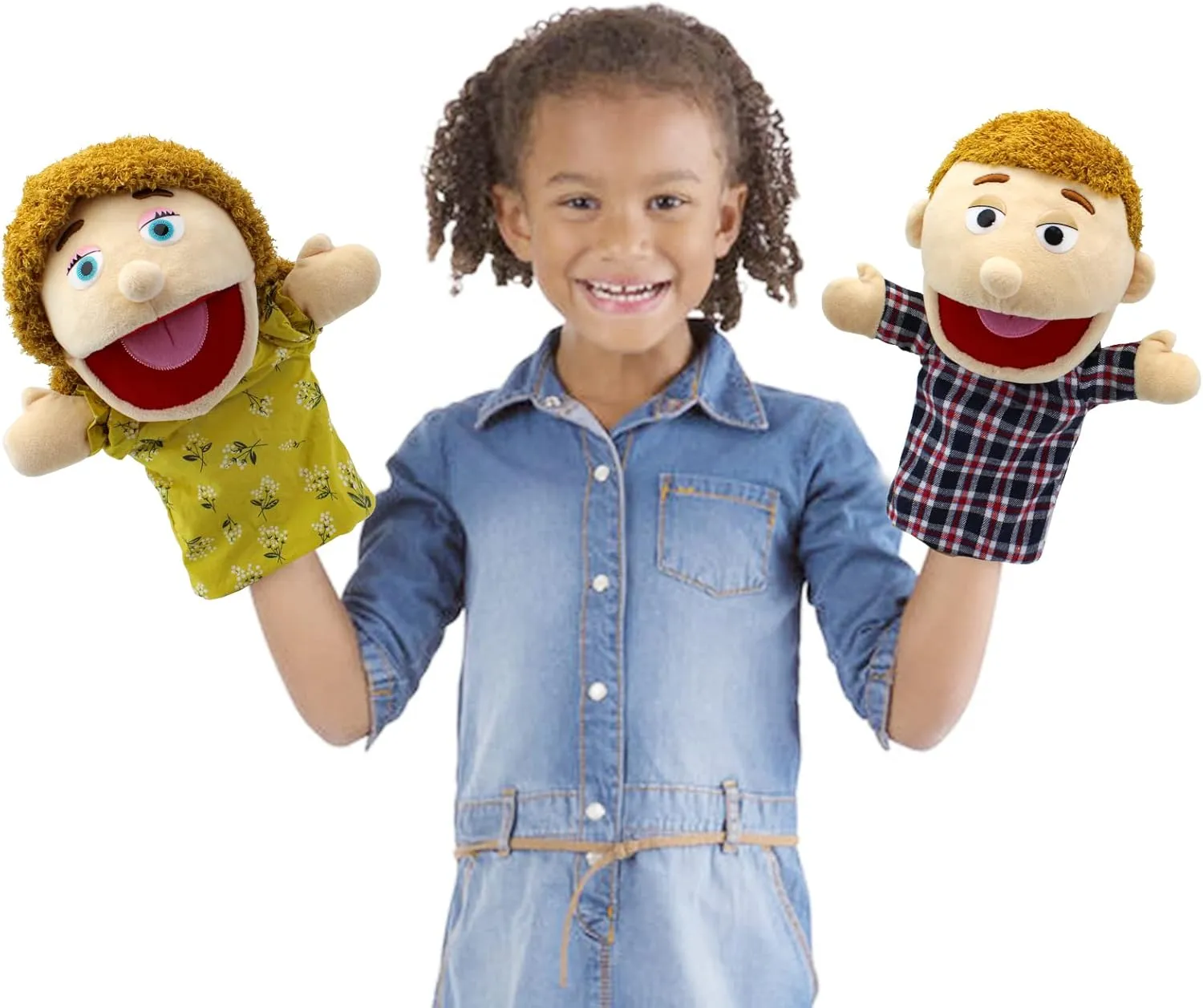Girls Boys Finger Puppets Puppet Set imagine Gifts Family Hand Puppets,Puppets for Kids Role Paly Family Members 13.4 INCH Multi-Ethnic Puppets Plush Soft Hand Puppets Family Puppets Story Toys, Puppets for 