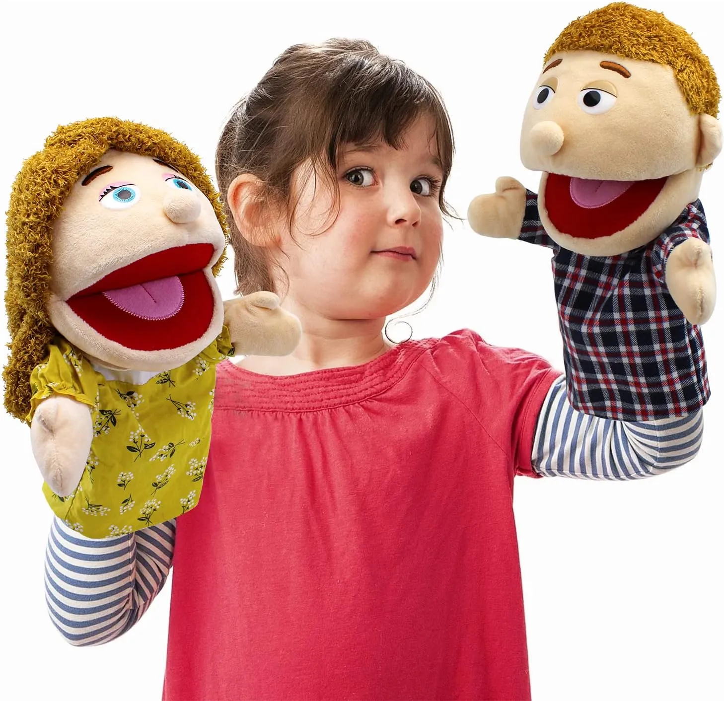 Girls Boys Finger Puppets Puppet Set imagine Gifts Family Hand Puppets,Puppets for Kids Role Paly Family Members 13.4 INCH Multi-Ethnic Puppets Plush Soft Hand Puppets Family Puppets Story Toys, Puppets for 