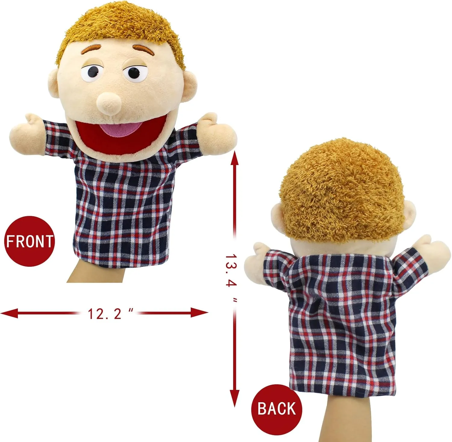 Girls Boys Finger Puppets Puppet Set imagine Gifts Family Hand Puppets,Puppets for Kids Role Paly Family Members 13.4 INCH Multi-Ethnic Puppets Plush Soft Hand Puppets Family Puppets Story Toys, Puppets for 