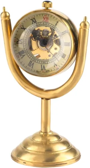 Globe House Office Desk Decoration Vintage Pocket version timely knit subtract miasmic seminar Watch Watch with Chain Spinning Gold Prize Cup Mechanical Pocket Watch Transparent Smooth 