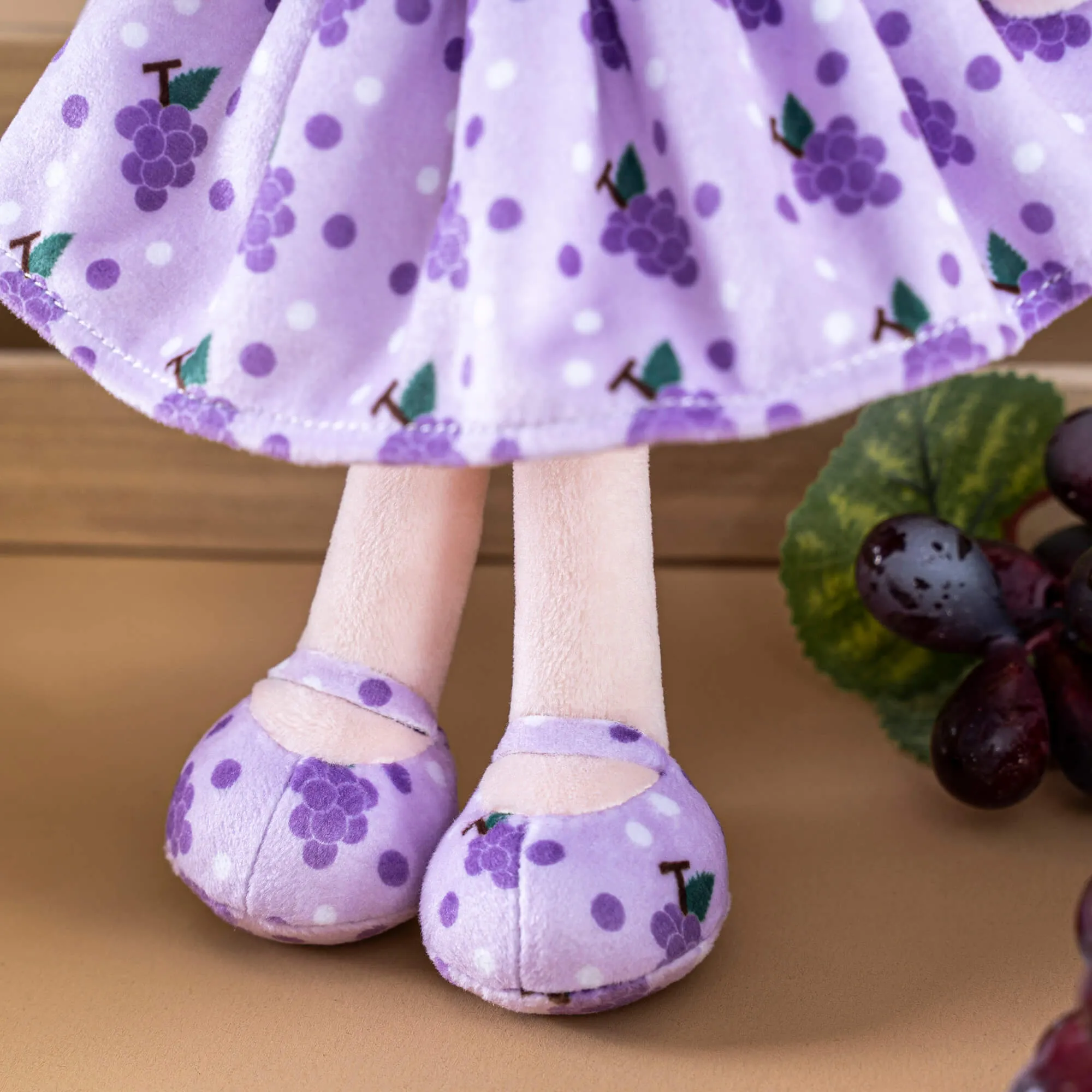 Gloveleya 12-inch Personalized Curly Hair Fruit Girl Doll Grape