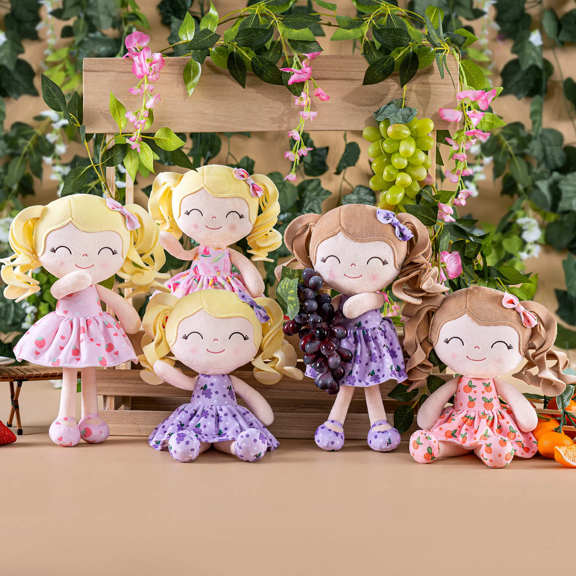 Gloveleya 12-inch Personalized Curly Hair Fruit Girl Doll Grape