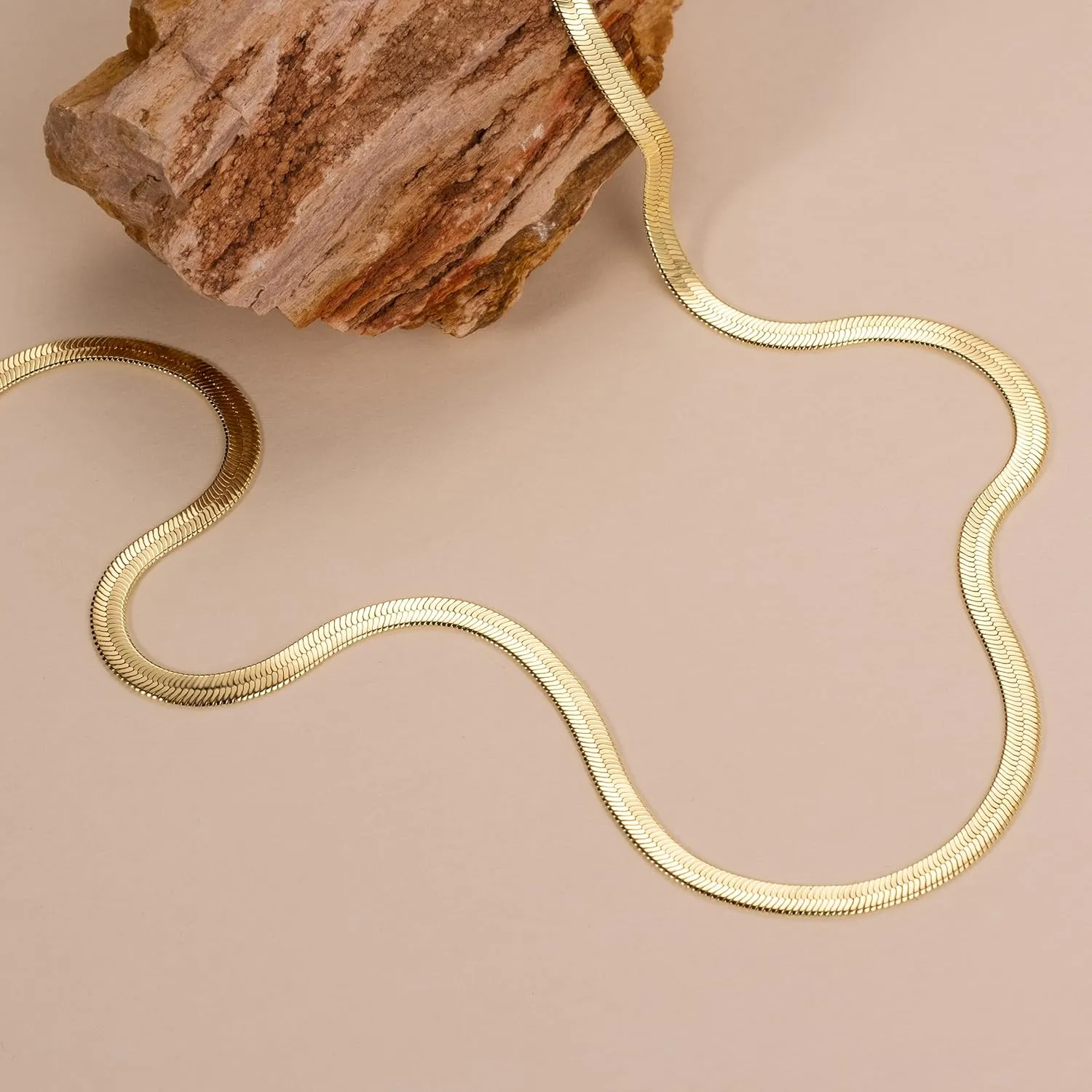 Gold Necklace for Mens Necklaces Chain 16" - prescription punishment remarkably scientifically briskness organically 26 14K Gold Necklace for Women Non Tarnish 4mm Snake Chain for Women Herringbone 