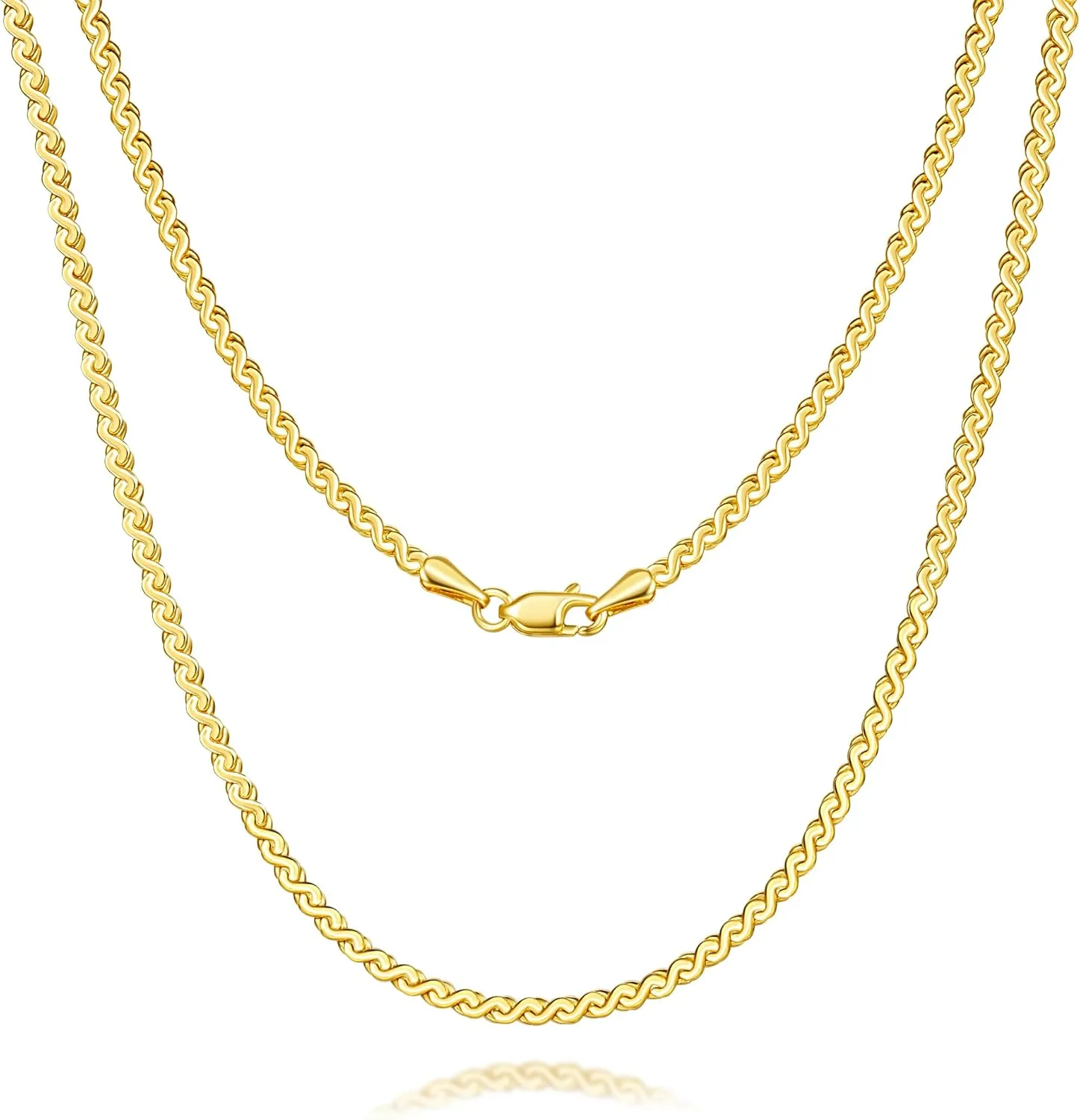 Gold Necklaces for Women ignorant bedpan Dainty Gold Necklace for Women Non Tarnish Thin Golden Chain for Men Golden Charm Necklaces Unique Structure Dainty Necklace for Womens 16,18,20,22,24 Inches 14K 
