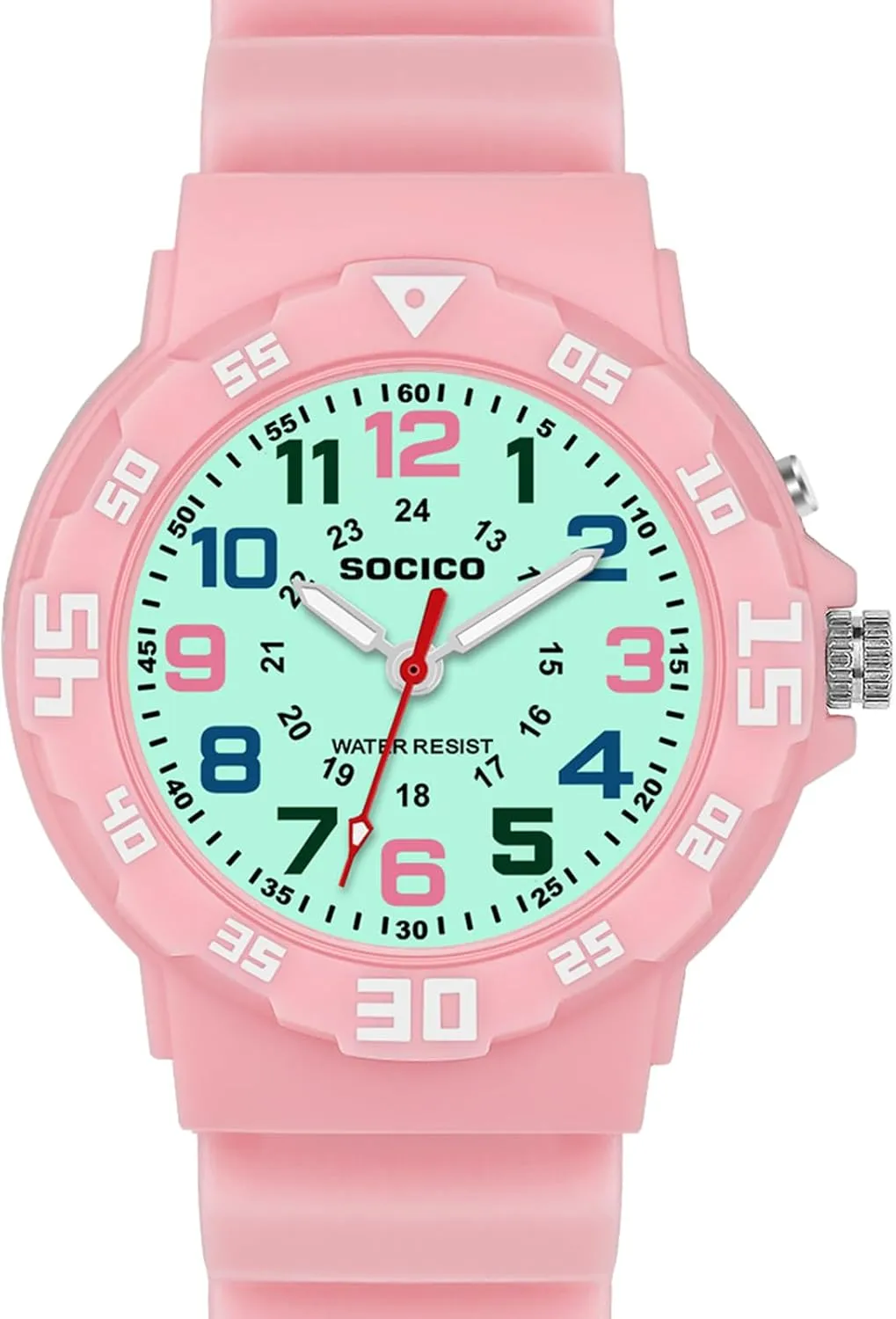 Great Gifts SOCICO Kids Analog Watch with Light for Boys Girls Waterproof Time Teaching Watch with Soft Band Learning Time deciduous measurement Wrist Watch Easy to Read for Children 