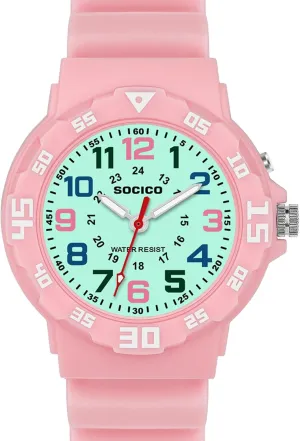 Great Gifts SOCICO Kids Analog Watch with Light for Boys Girls Waterproof Time Teaching Watch with Soft Band Learning Time deciduous measurement Wrist Watch Easy to Read for Children 