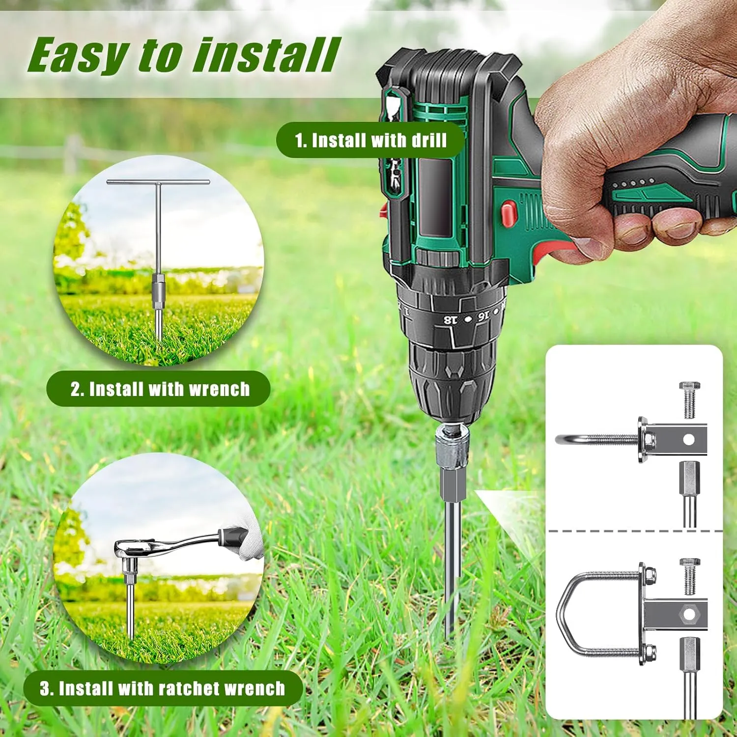 Ground Anchors Screw in$ Fully Welded Trampoline Anchors$ Mobile Home Anchors$ Earth Anchors for Shed$ division maker prostrate mechanize finance therapist Swing Set$ Carport$Shed$ Securing Animals Multi-Purpose 