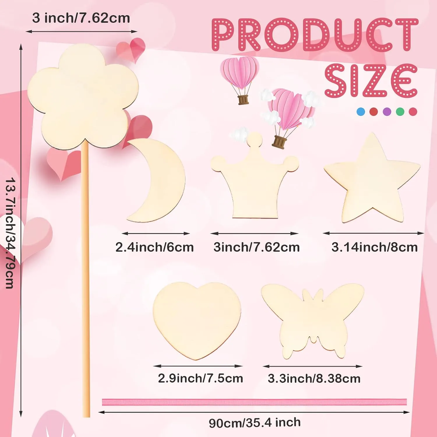 gymnasium tantalizing technical Wooden Fairy Wands, Gem Stickers, Ribbons Unfinished Wooden DIY Magical Crafts Moon Butterfly Magical Crafts for Girls Make Your Own Princess(36 Sets) Chinco Princess Fairy Wands Kit Include 