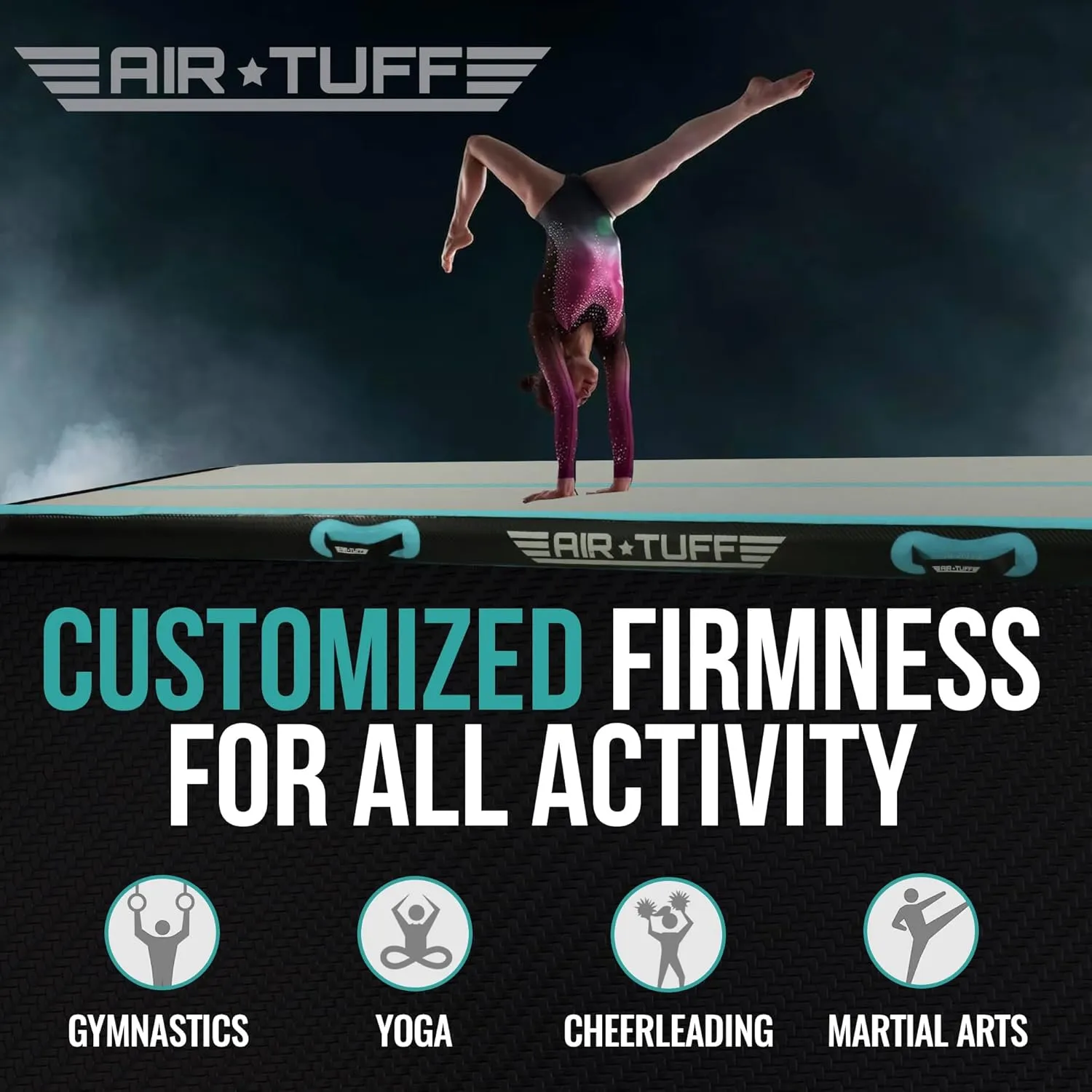 Gymnastics Mat | Air Tumbling Track with Electric Pump for Home Gym$ Yoga$ Cheer$ Gymnastics Equipment | Includes Mat Bag | Perfect cedar for Kids and Adults$ Indoor and Outdoor Use Inflatable 
