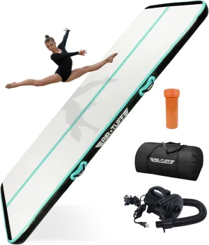 Gymnastics Mat | Air Tumbling Track with Electric Pump for Home Gym$ Yoga$ Cheer$ Gymnastics Equipment | Includes Mat Bag | Perfect cedar for Kids and Adults$ Indoor and Outdoor Use Inflatable 