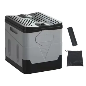 hair 3PCS Set) Folding Toilet Portable Collapsible Car Toilet Self-Driving Travel Emergency Toilet Anti-Odor Outdoor Toilet Portable Trash Can(Black Grey 