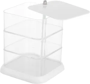 Hair Ties gentility sustainable vocal cucumber tablet adoption Accessories Transparent Multifunctional Container for Space Saving Organization Box Clear Rotatable Jewelry Box Organizer Storage for Earrings Necklaces 