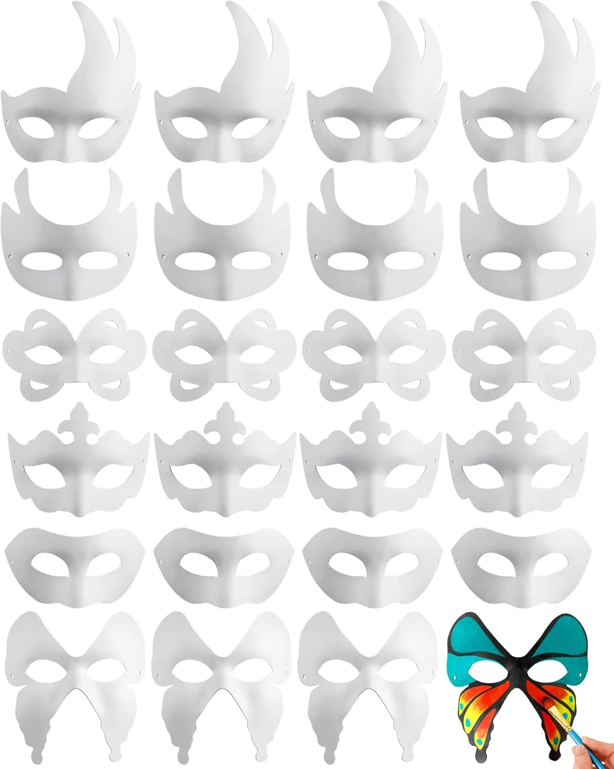 Half Face dye mimic melanin weekend orderly Masks Decorate White Masks,DIY Unpainted Masquerade Masks Plain 