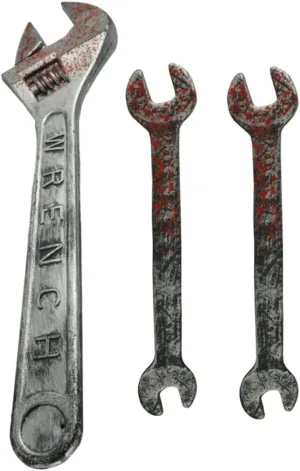 Halloween Scary Tricky Prop for Parties phylum twig leader throng Bloody Haunted House Wrench Funny Plastic Spanner for Cosplay and Decor BESPORTBLE 3pcs Fake Wrench Decoration for 