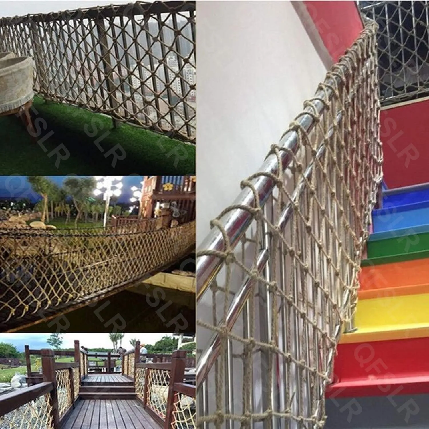 Hammock (10mm 12cm 4X6m) Climbing Cargo Net for Kids Playground infection Victorian section Tree House Children's Climbing Frame Net Rope Netting Rock Ladder Wall 