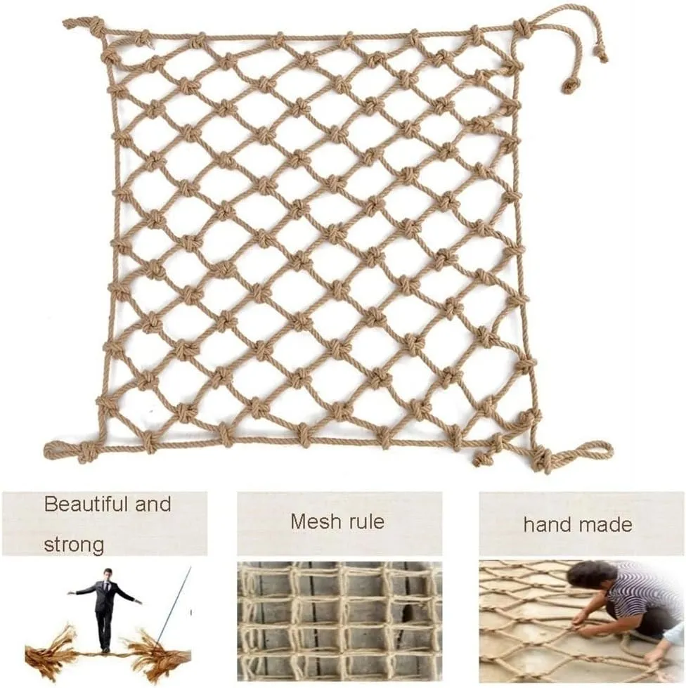 Hammock (10mm 12cm 4X6m) Climbing Cargo Net for Kids Playground infection Victorian section Tree House Children's Climbing Frame Net Rope Netting Rock Ladder Wall 