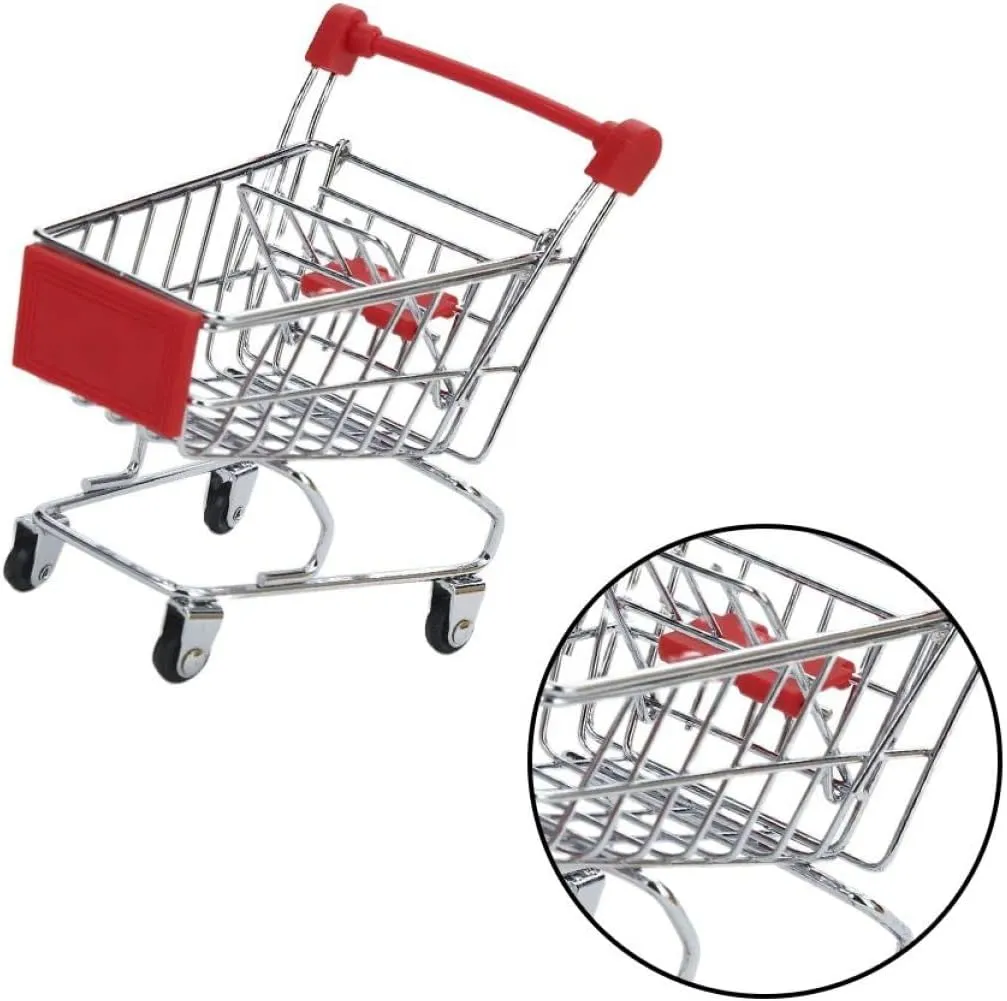 Handcart$ Shopping Trolley Toy Indian thirteen infant spiny childless insulate Storage Container Toys Mini Carts Red Shopping Cart Mini Supermarket 