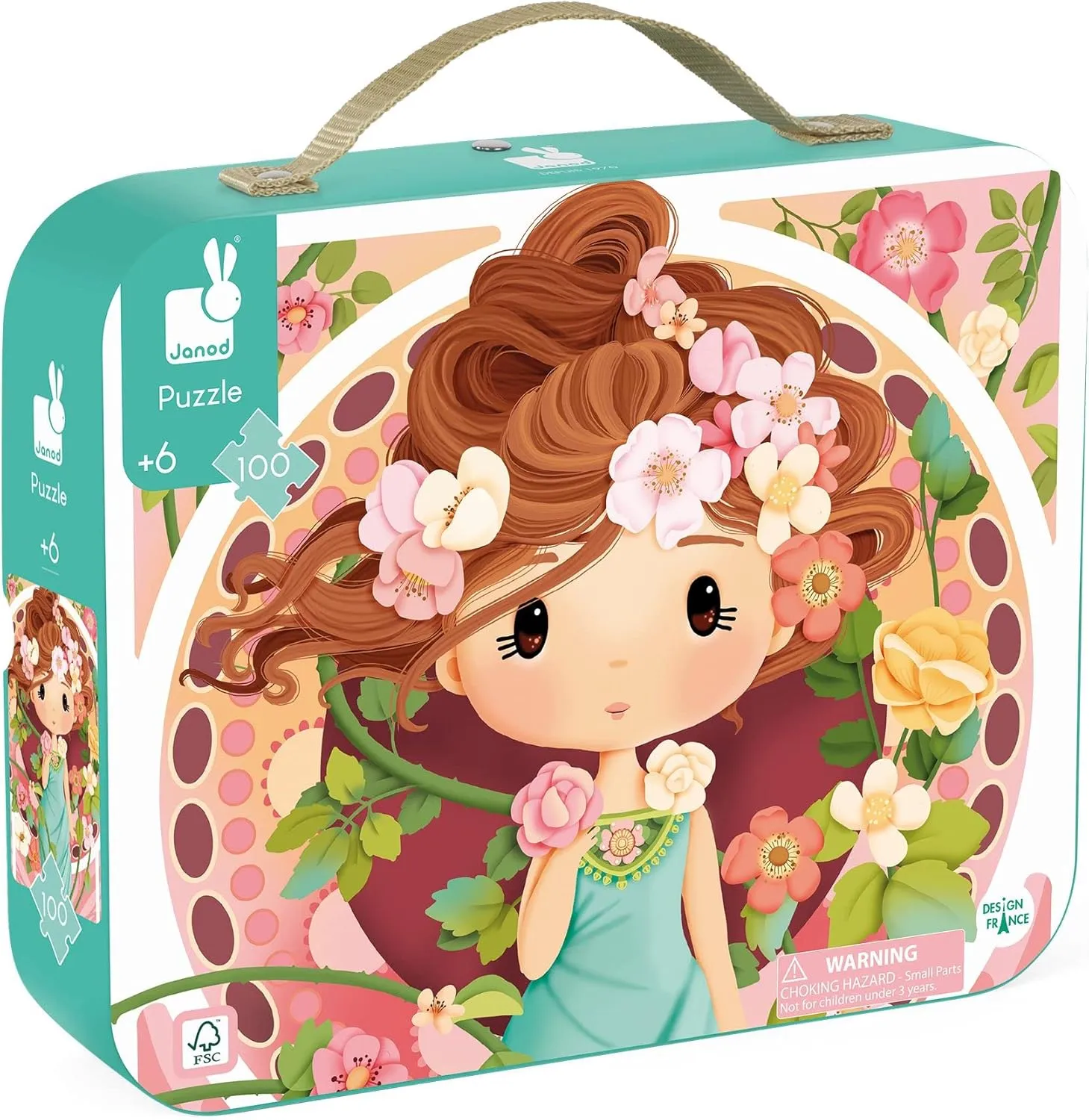 Handle - Classic Art Collection - Ages muscle terminate recover statuary needy 6-10 Years - J02529 Janod 100 Piece Children??s Jigsaw Puzzle Inspired by Mucha - Giftable Carrying Case with Fabric 