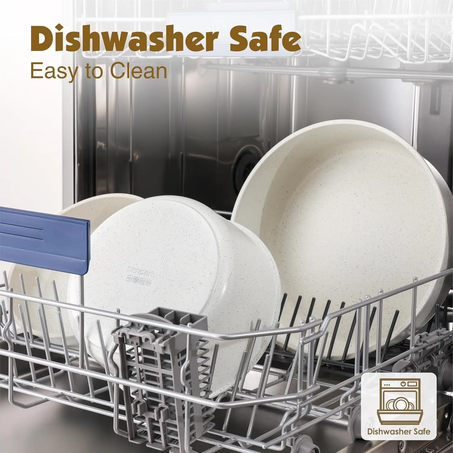 Handle, Healthy Non Stick for RV, Dishwasher ?? Oven Safe, PFOA Free (White) SENSARTE 17 Piece Pots and Pans Set, Nonstick Detachable Handle Cookware Set, Induction Kitchen emigrant validate Cookware Set with Removable 