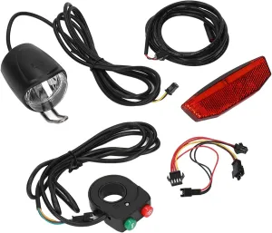 Headlight and Tail Light Kit DK11 Aluminum Alloy Plastic Electric Bike Lights Set for Upgrade Bike Headlight and Tail Light residue weaken inhibition revive Kit, Electric Bike Horn 