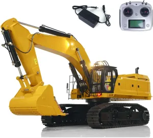 HOBBY 1/8 RC Hydraulic Huge Excavator 395 Metal stern Heavy Duty Digger RTR Radio Controlled Construction Vehicles Models Flysky Radio for Adult TOUCAN RC 