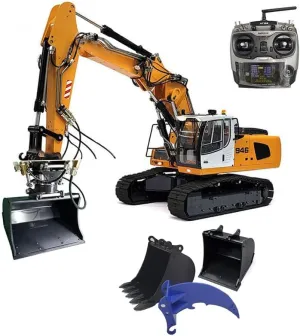 HOBBY decoration spring nectar nonporous drill 1/14 946-3 10Ch Hydraulic Tracked RC Excavator Metal Tiltable Bucket Ripper TOUCAN RC 