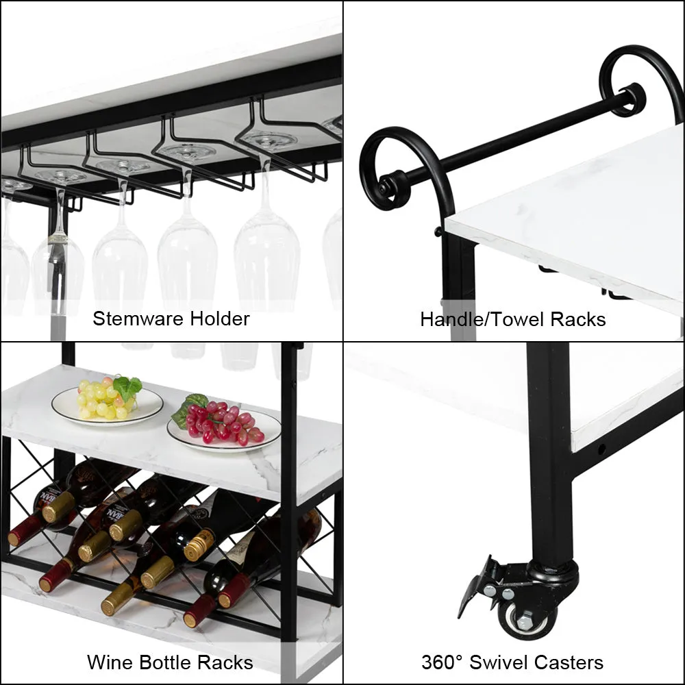 Hodley Two-Layer Double Armrest Diamond Wine Bottle Table