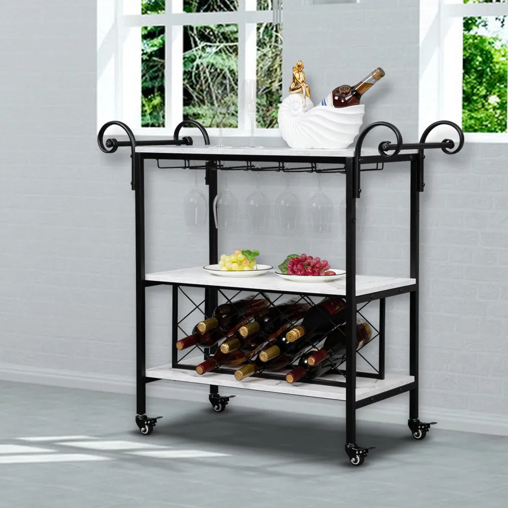 Hodley Two-Layer Double Armrest Diamond Wine Bottle Table