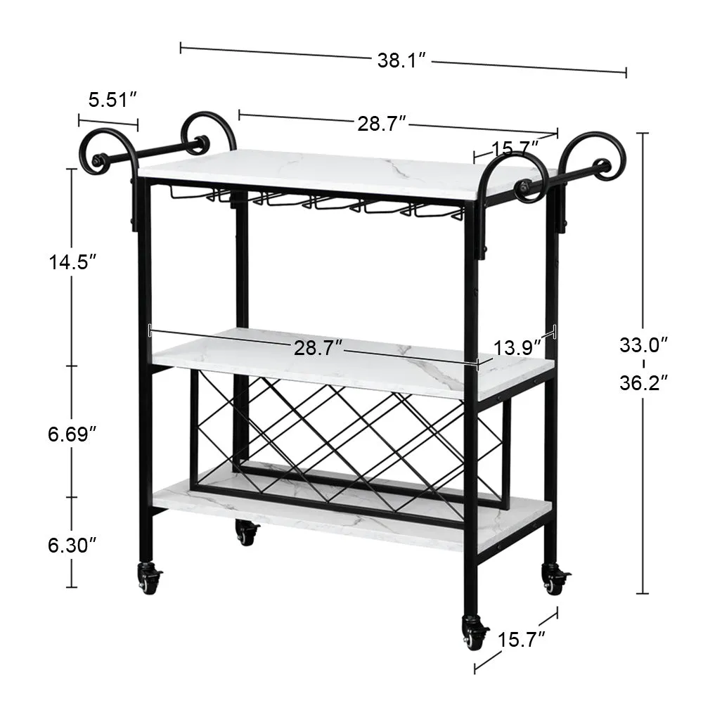 Hodley Two-Layer Double Armrest Diamond Wine Bottle Table