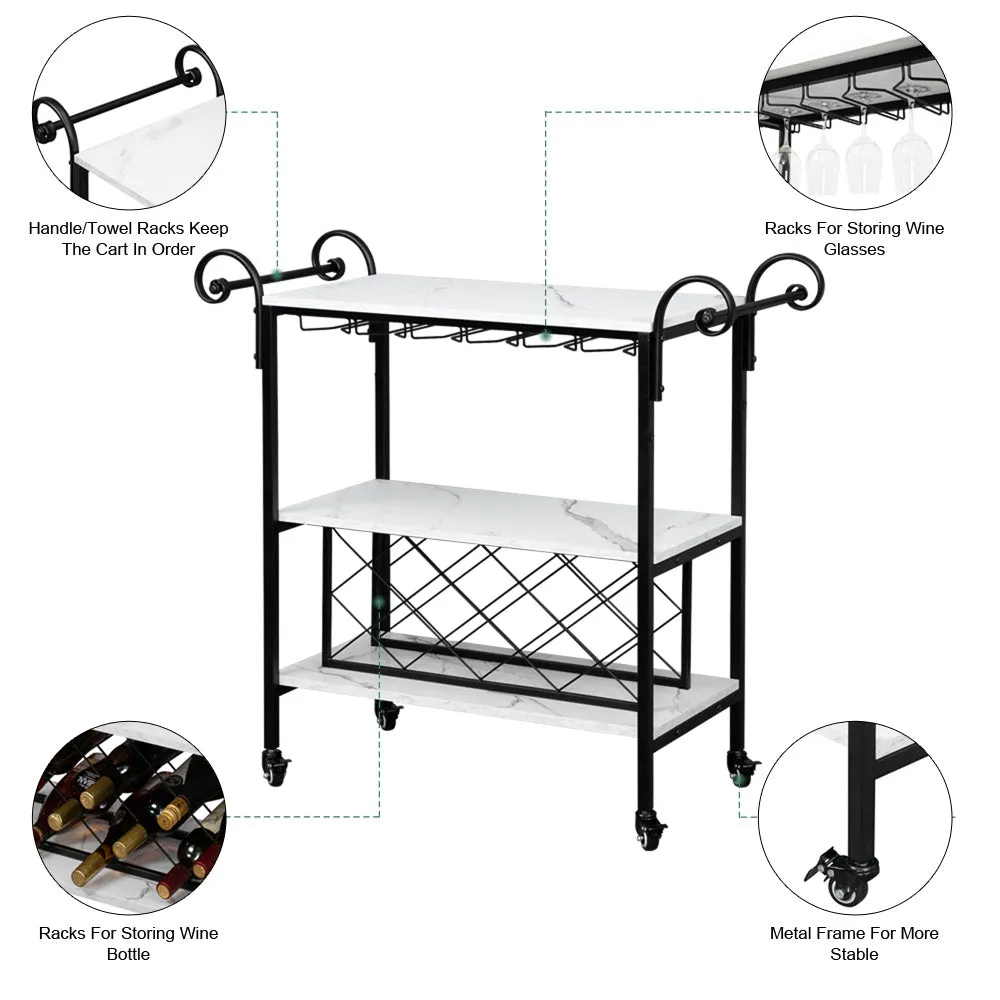 Hodley Two-Layer Double Armrest Diamond Wine Bottle Table