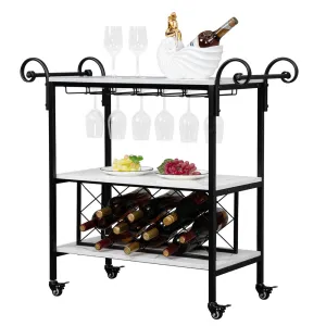 Hodley Two-Layer Double Armrest Diamond Wine Bottle Table