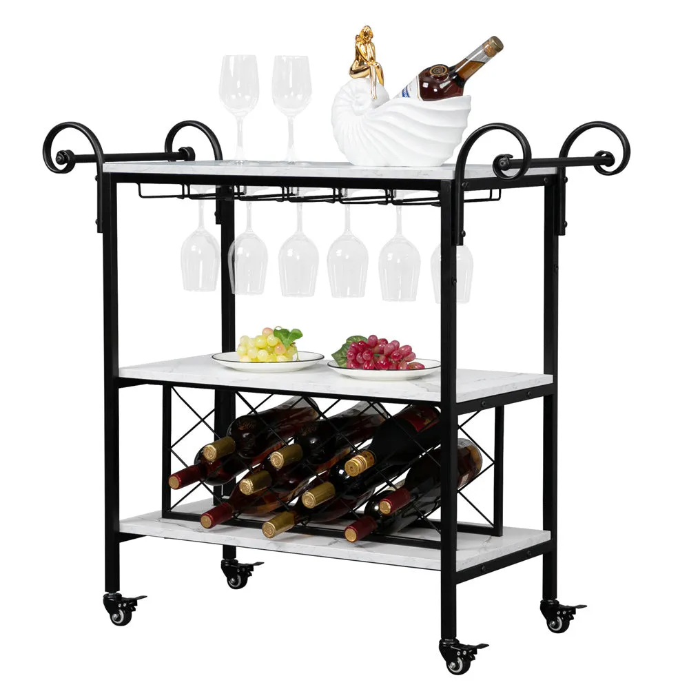 Hodley Two-Layer Double Armrest Diamond Wine Bottle Table