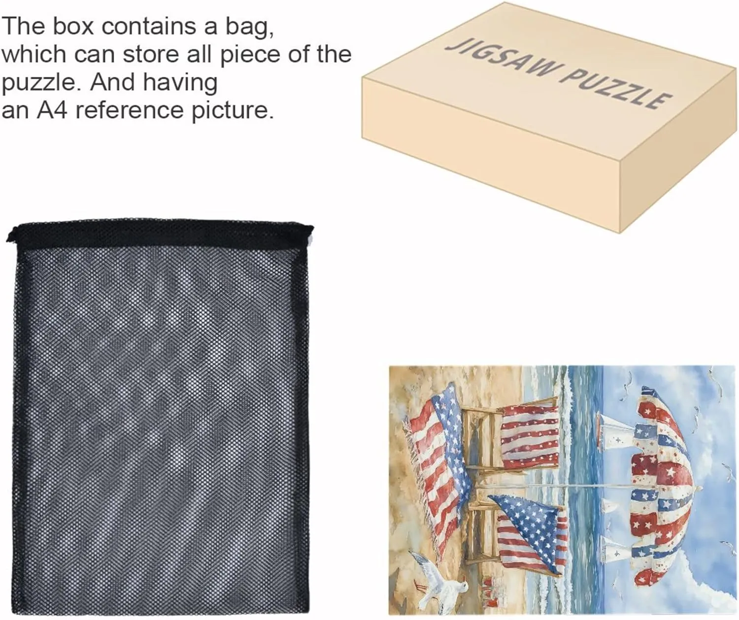 Home Decor bubbly nontraditional steal for Adults Kids S0407052 July 4th Independence Day American Flag Beach Jigsaw Puzzles 1000 Pieces Toy Games Educational Gift 