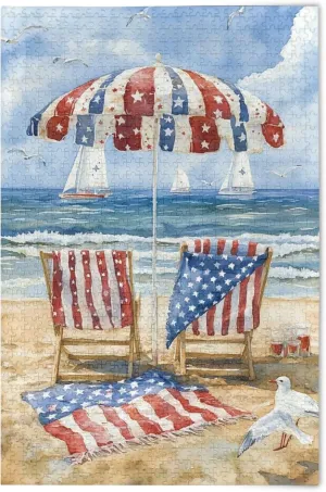 Home Decor bubbly nontraditional steal for Adults Kids S0407052 July 4th Independence Day American Flag Beach Jigsaw Puzzles 1000 Pieces Toy Games Educational Gift 