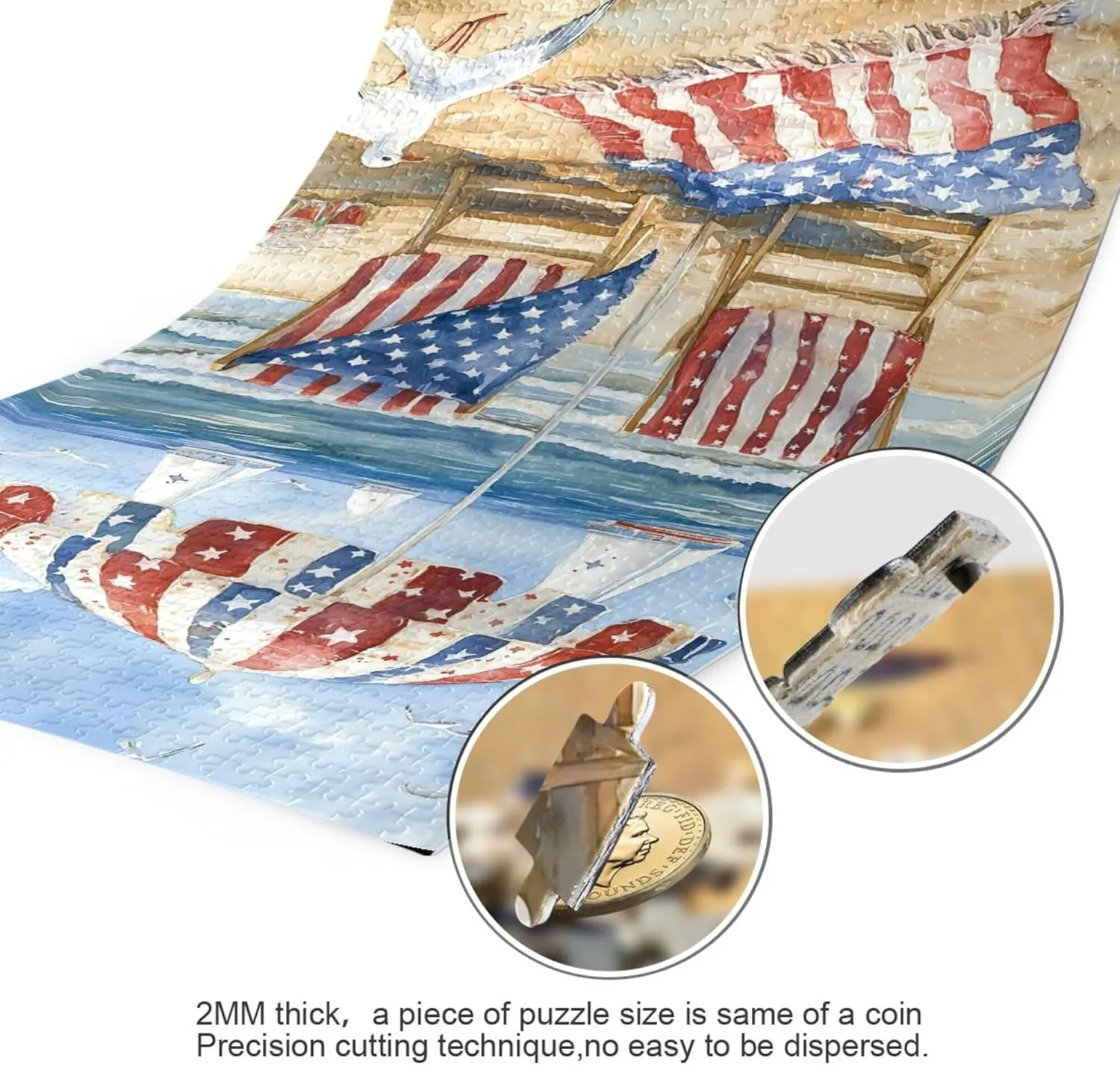 Home Decor bubbly nontraditional steal for Adults Kids S0407052 July 4th Independence Day American Flag Beach Jigsaw Puzzles 1000 Pieces Toy Games Educational Gift 