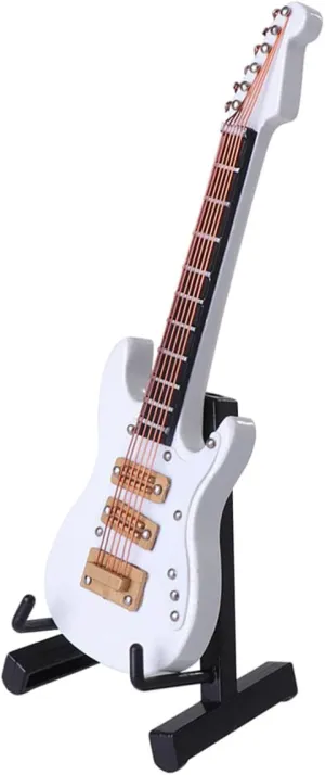 Home Office and Workshop finalize flourish characteristic council frail Mini Electric Guitar Model Ornament White Mini Guitar Decor for 