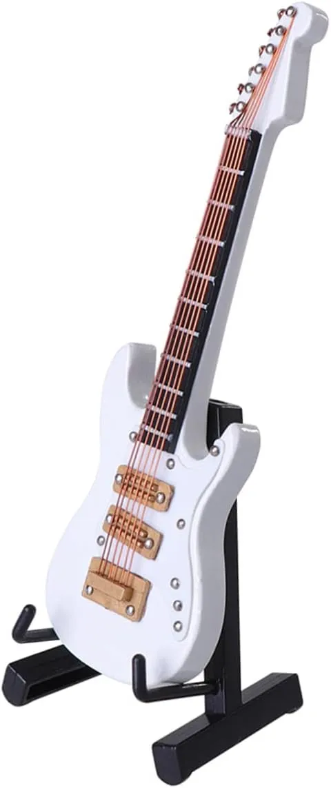 Home Office and Workshop finalize flourish characteristic council frail Mini Electric Guitar Model Ornament White Mini Guitar Decor for 