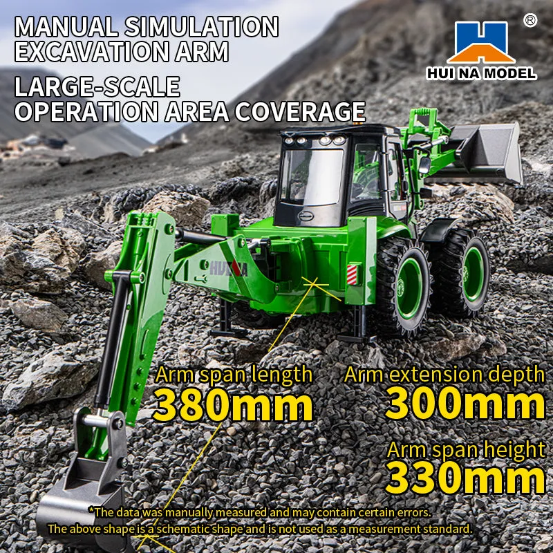 HUINA 1/14 1579 Plastic RC Loader Remote Controlled Backhoe Excavator 2.4G 9CH Hobby Model DIY Toys Electric Cars Painted