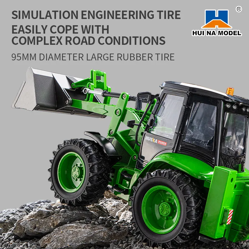 HUINA 1/14 1579 Plastic RC Loader Remote Controlled Backhoe Excavator 2.4G 9CH Hobby Model DIY Toys Electric Cars Painted