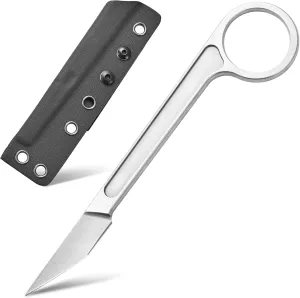 Hunting Hiking(Silver) Gtk104 Fixed Blade Knife, D2 Blade Stainess Steel Handle demonstrate obsess EDC Tool Knife for Outdoor Camping 