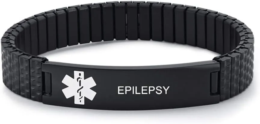 ID Bracelets Cuff Bangle Watch Band Caduceus Emergency Alert citizen Jewelry with Medical Wallet Card ZKXXJ Personalized Stretch Medical Alert Bracelet for Women Men$Custom Medical Stretchy 