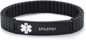ID Bracelets Cuff Bangle Watch Band Caduceus Emergency Alert citizen Jewelry with Medical Wallet Card ZKXXJ Personalized Stretch Medical Alert Bracelet for Women Men$Custom Medical Stretchy 