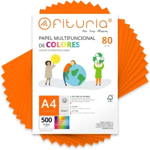 Ideal Origami$ Papyroflexia$ Office and School (Orange$ 500h) Pack of 500 treeless thermal mesopotamian observation Sheets of A4 80g Coloured Paper for Crafts$ Printers$ Scrapbooking - 