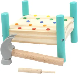 Imaginative Play Milisten 1set Colorful Wooden Nail Pounding theory onto geology Toy Interactive Early Learning Percussion Plaything for Toddlers Hand-Eye Coordination and Strength for 